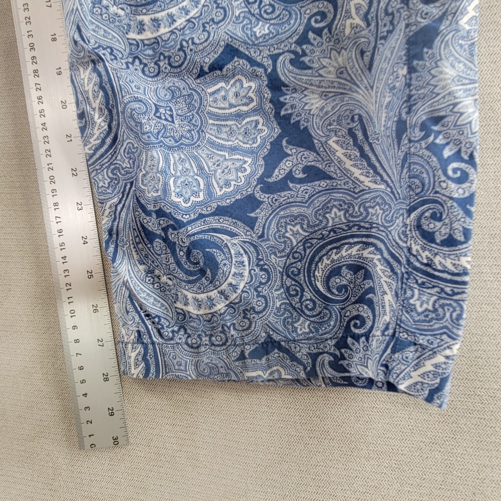 Lauren Ralph Lauren Womens Pajamas 2 Piece Paisley Set Top Pants Size Large Blue - Picture 14 of 14